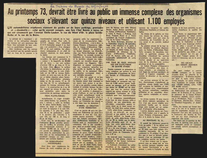 La Tribune Le Progrès - 25/11/1970 - 7113 W 9 22
